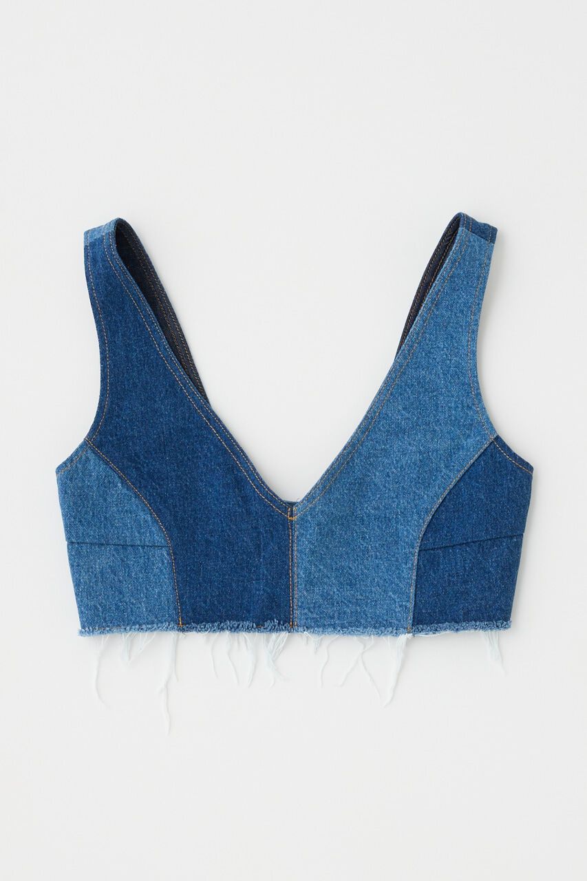 MOUSSY「DENIM ビスチェ」|チューブトップ|BLU