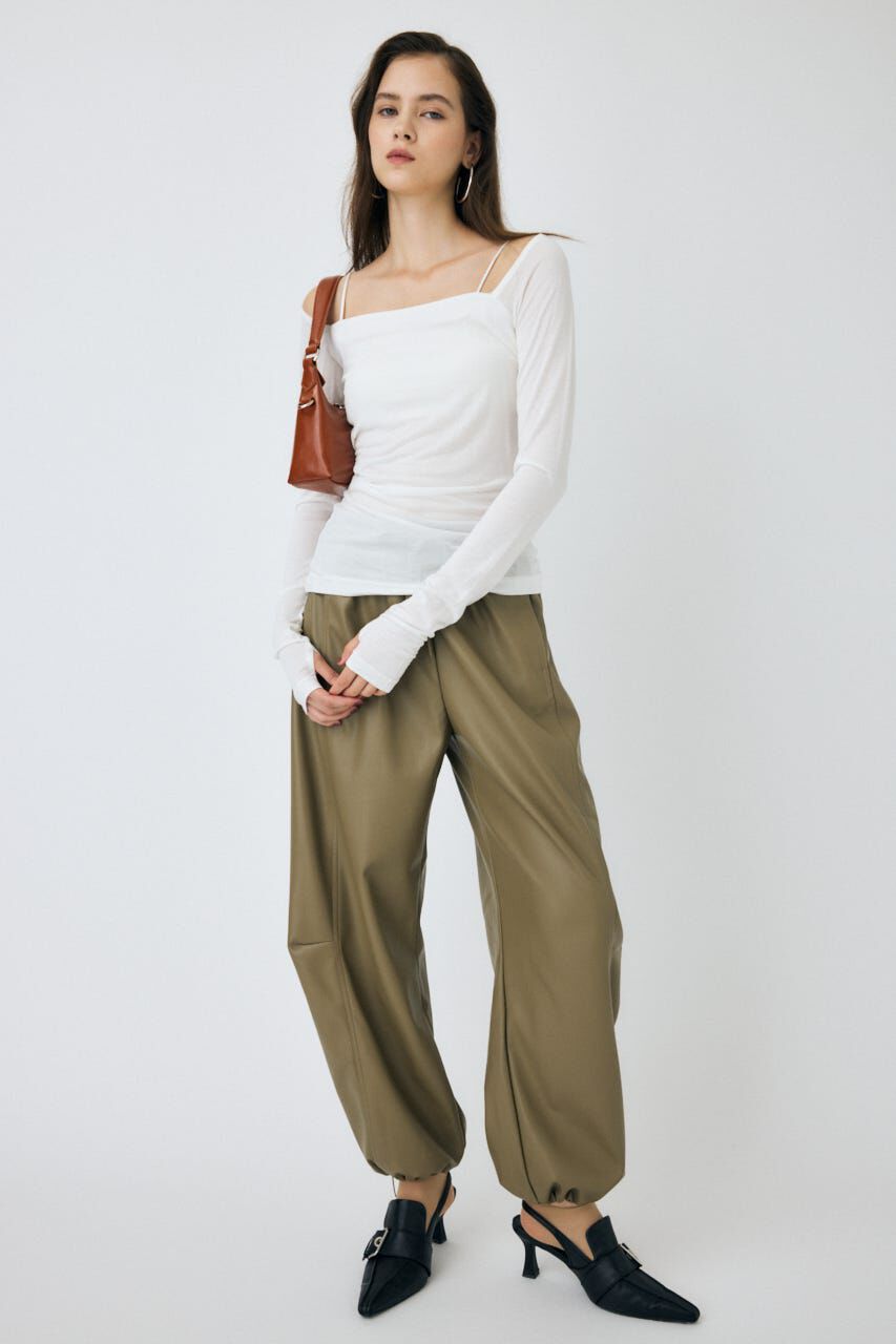 MOUSSY「SQUARE NECK GATHER トップス」|Tシャツ・カットソー|