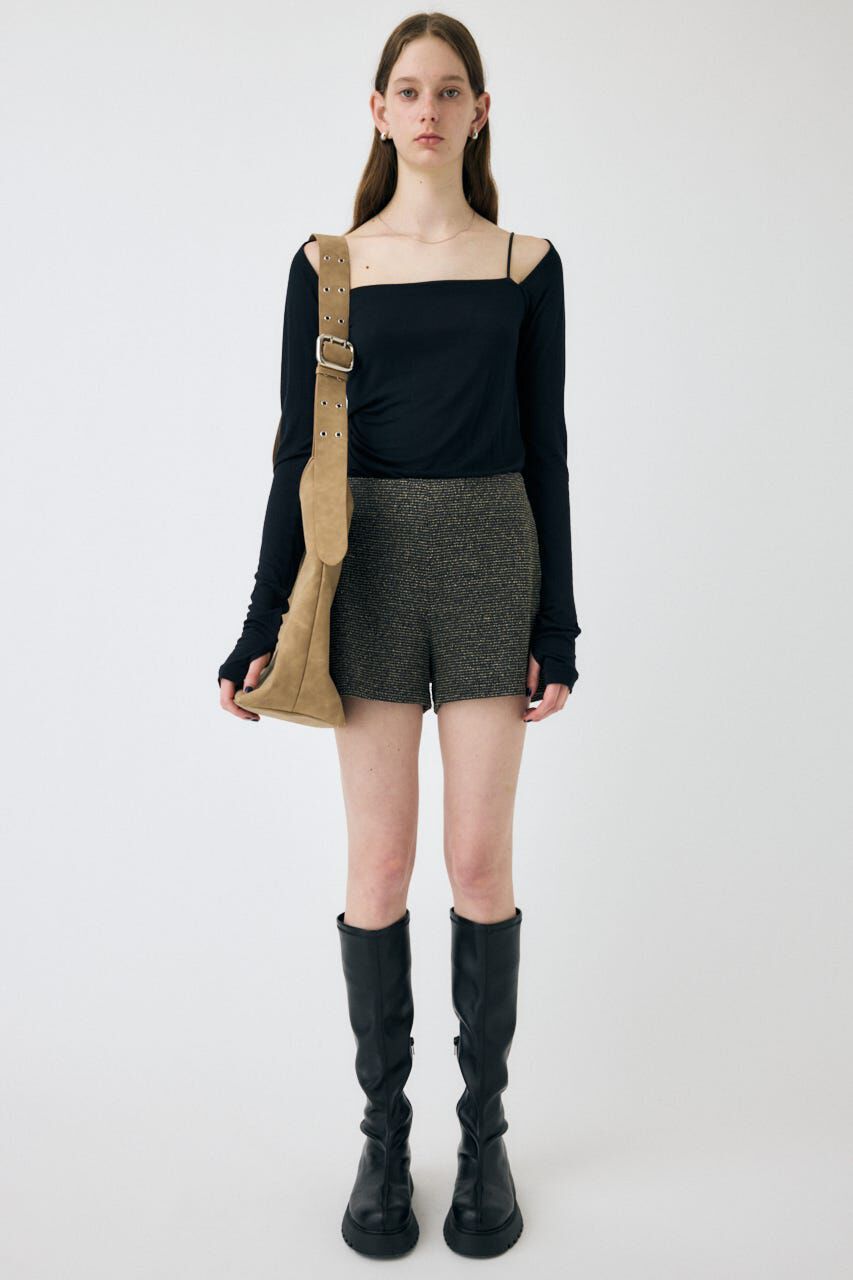 MOUSSY「SQUARE NECK GATHER トップス」|Tシャツ・カットソー|
