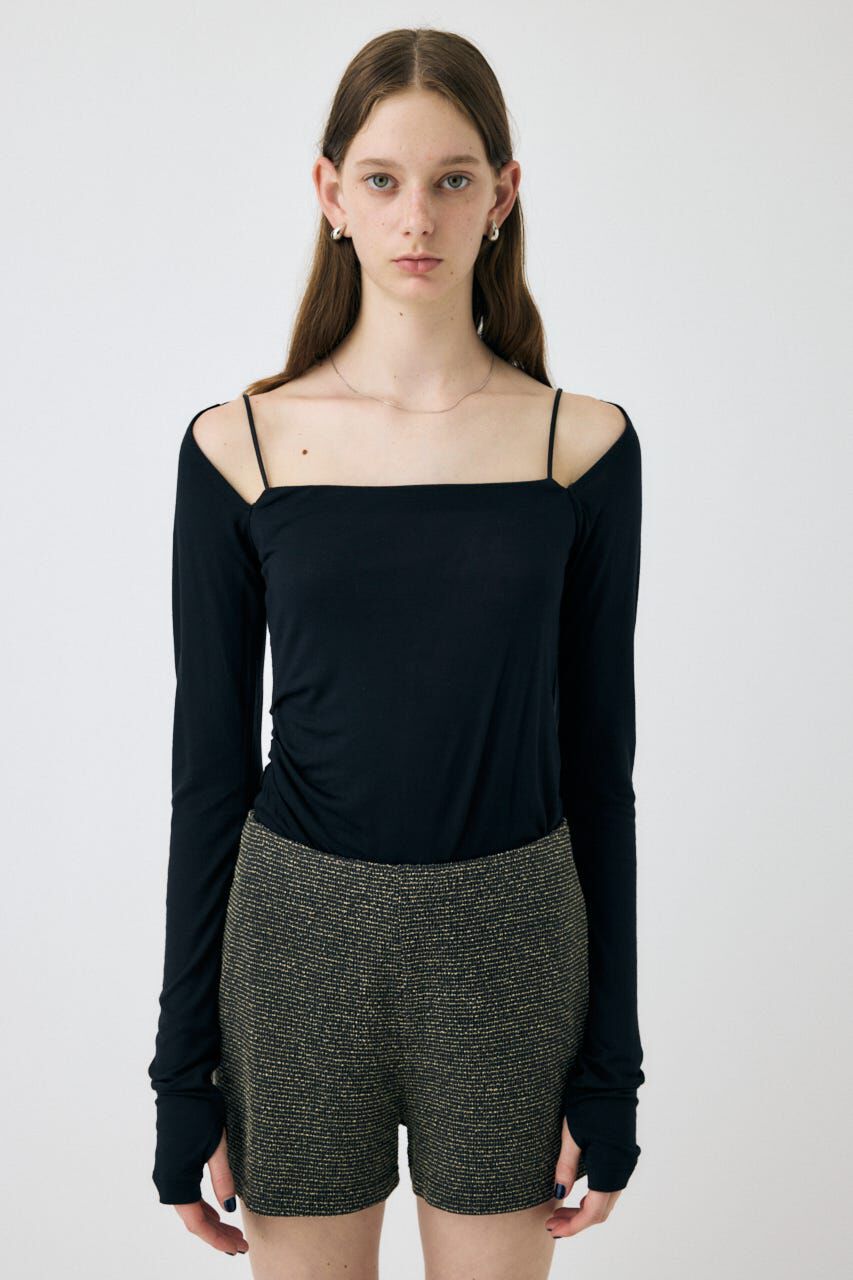 MOUSSY「SQUARE NECK GATHER トップス」|Tシャツ・カットソー|