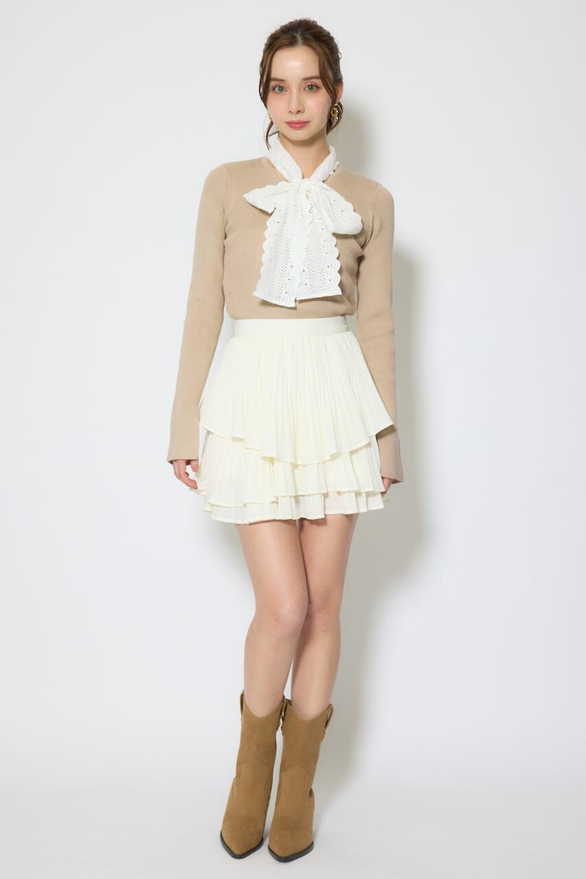 rienda「プリーツティアードミニスカート」|スカート|