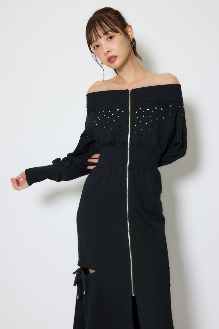 rienda「オフショルダーカッティングマーメイドワンピース」|ワンピース|