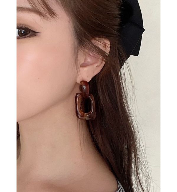 RESEXXY「マーブルパンプピアス」|ピアス|ブラウン