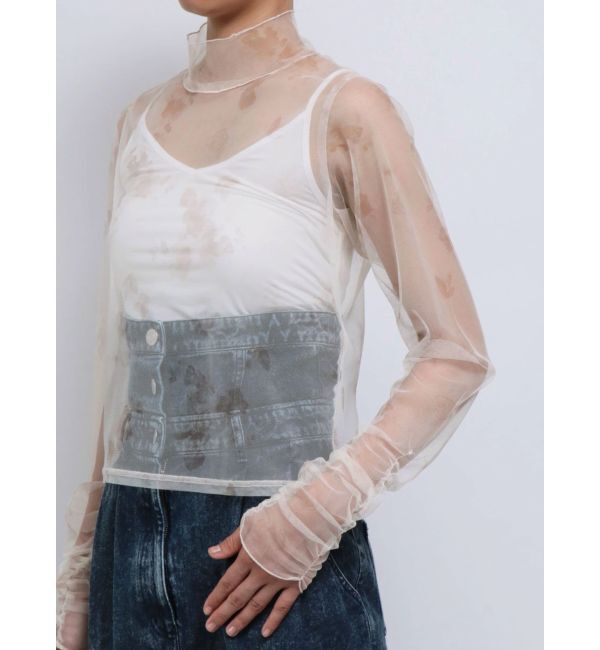 dazzlin「フラワーチュールシアートップス」|Tシャツ・カットソー|