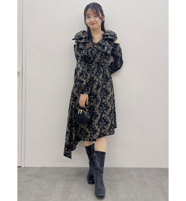 dazzlin「リボンショルダーアシンメトリーワンピース」|ワンピース|