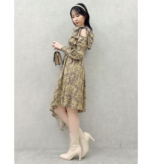 dazzlin「リボンショルダーアシンメトリーワンピース」|ワンピース|