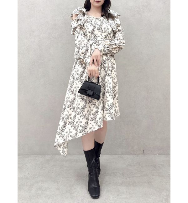 dazzlin「リボンショルダーアシンメトリーワンピース」|ワンピース|