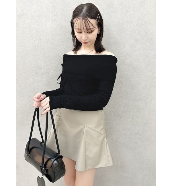 dazzlin「レースレイヤードリブニットトップス」|ニット・セーター|