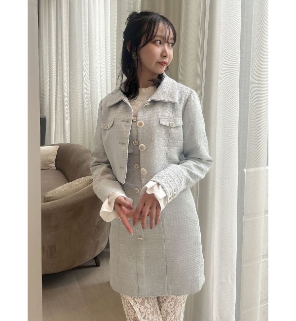 dazzlin「【セットアップ対応】レイヤードツイードミニキャミワンピース」|ワンピース|