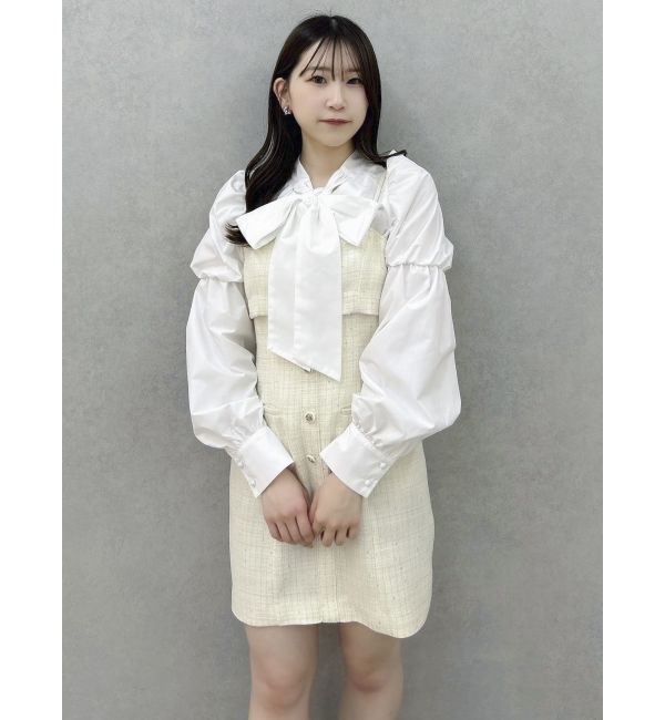 dazzlin「【セットアップ対応】レイヤードツイードミニキャミワンピース」|ワンピース|