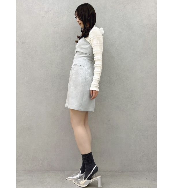 dazzlin「【セットアップ対応】レイヤードツイードミニキャミワンピース」|ワンピース|