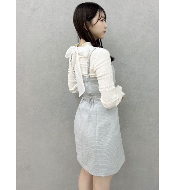 dazzlin「【セットアップ対応】レイヤードツイードミニキャミワンピース」|ワンピース|