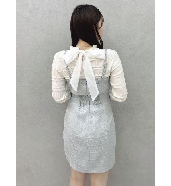 dazzlin「【セットアップ対応】レイヤードツイードミニキャミワンピース」|ワンピース|