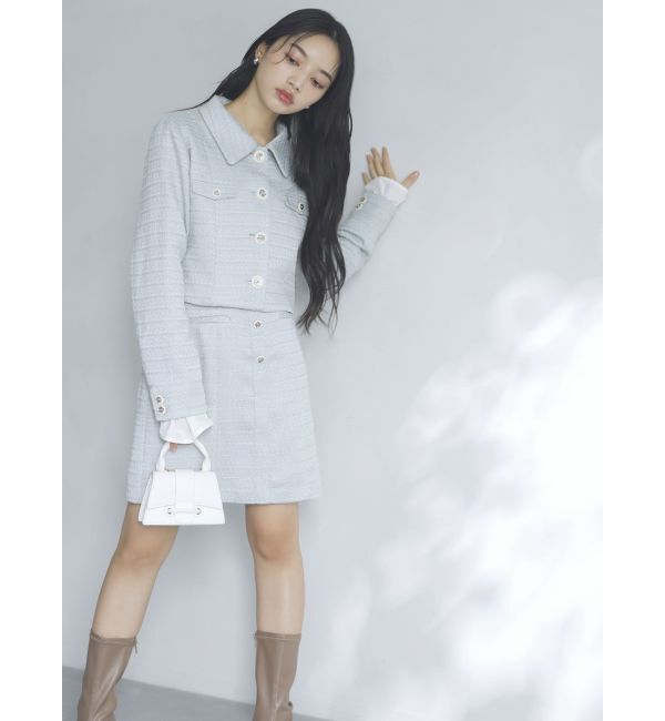 dazzlin「【セットアップ対応】レイヤードツイードミニキャミワンピース」|ワンピース|