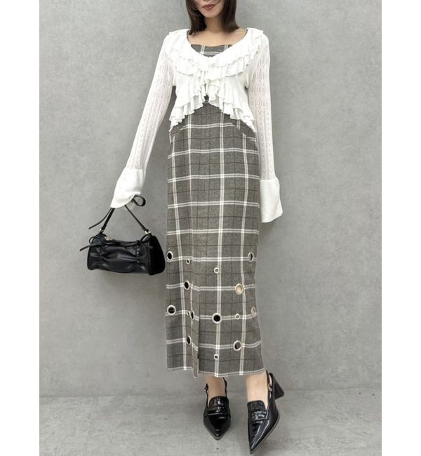 dazzlin「アイレットキャミワンピース」|ワンピース|グレー