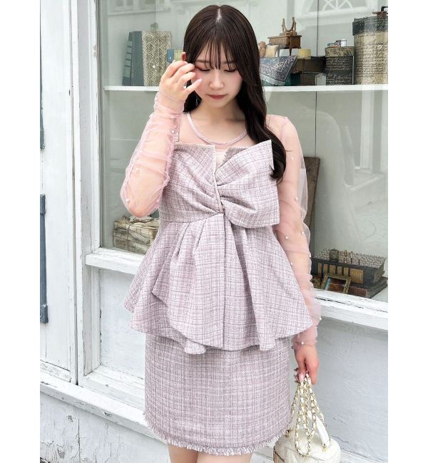 dazzlin「モチーフチュールシアートップス」|Tシャツ・カットソー|