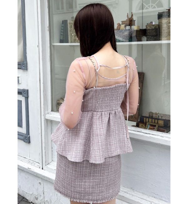 dazzlin「モチーフチュールシアートップス」|Tシャツ・カットソー|