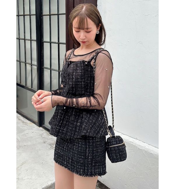 dazzlin「モチーフチュールシアートップス」|Tシャツ・カットソー|