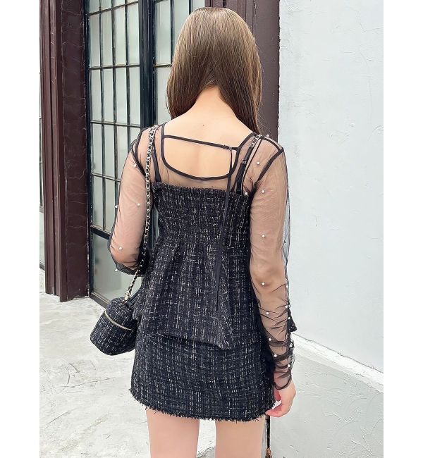 dazzlin「モチーフチュールシアートップス」|Tシャツ・カットソー|