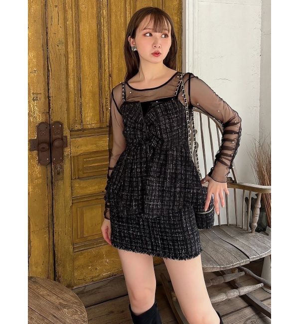 dazzlin「モチーフチュールシアートップス」|Tシャツ・カットソー|