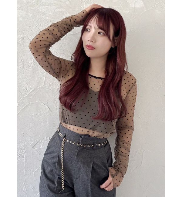 dazzlin「モチーフチュールシアートップス」|Tシャツ・カットソー|