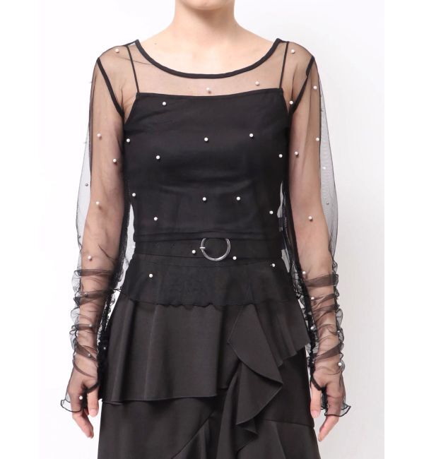 dazzlin「モチーフチュールシアートップス」|Tシャツ・カットソー|