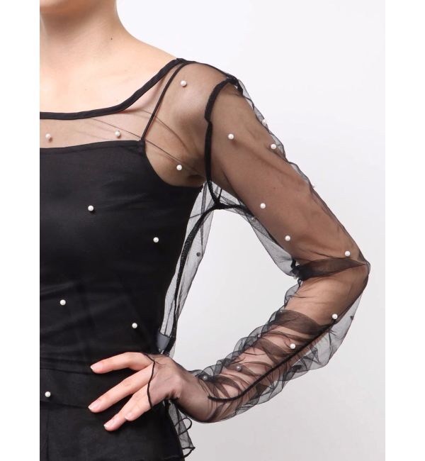 dazzlin「モチーフチュールシアートップス」|Tシャツ・カットソー|