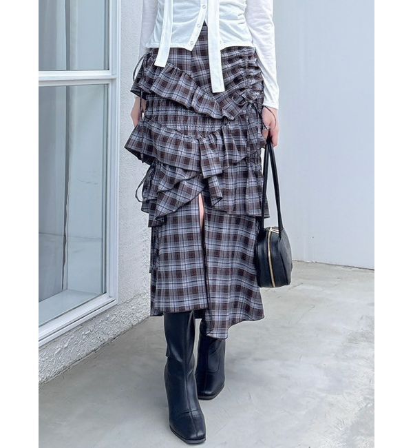 dazzlin「ランダムフリルギャザースカート」|スカート|ミックス