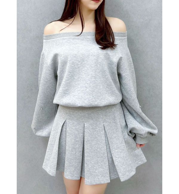 dazzlin「【20周年記念復刻！/セットアップ対応】ボックスプリーツカットミニスカート」|スカート|グレー