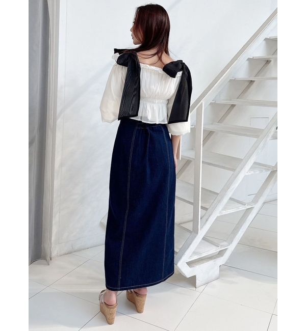 MERCURYDUO「ショルダーリボンオフショルブラウス」|シャツ・ブラウス|