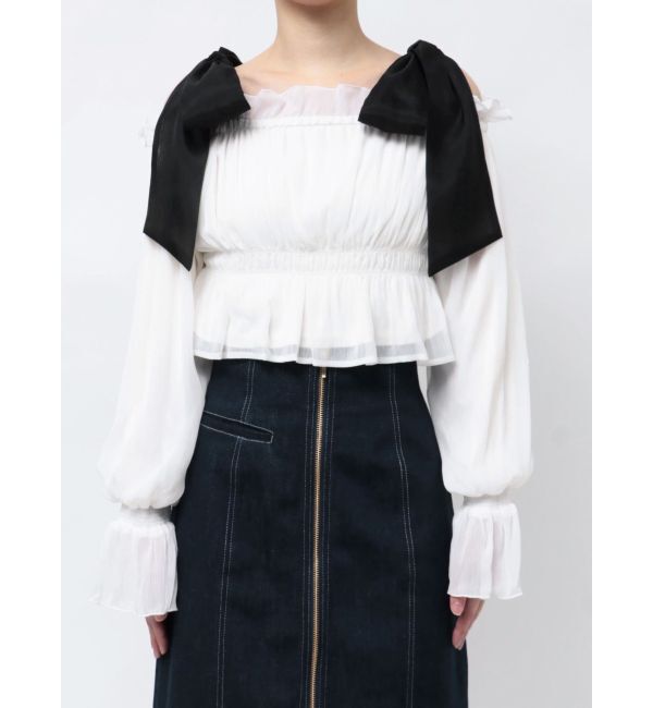 MERCURYDUO「ショルダーリボンオフショルブラウス」|シャツ・ブラウス|