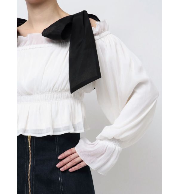MERCURYDUO「ショルダーリボンオフショルブラウス」|シャツ・ブラウス|