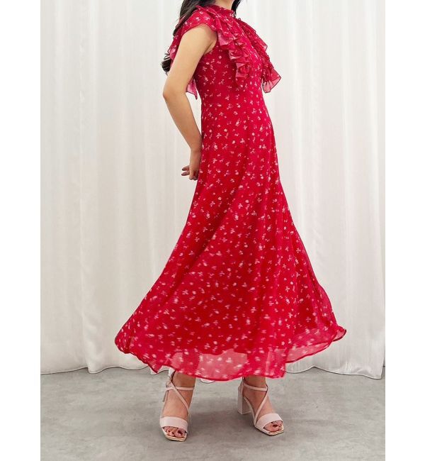 MERCURYDUO「フリルスリーブフラワーワンピース」|ワンピース|