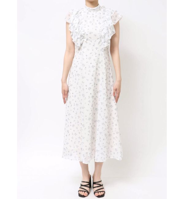 MERCURYDUO「フリルスリーブフラワーワンピース」|ワンピース|