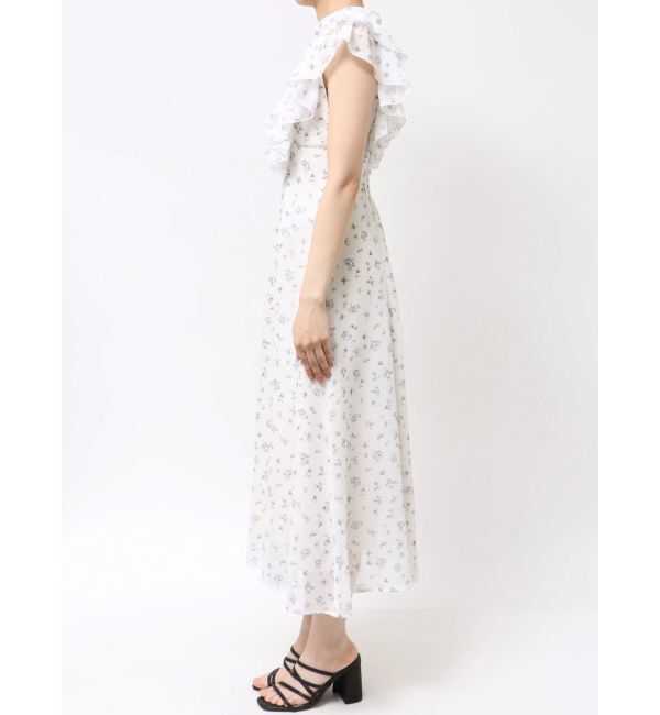 MERCURYDUO「フリルスリーブフラワーワンピース」|ワンピース|