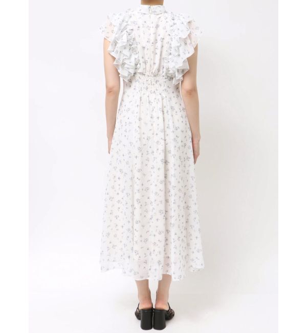 MERCURYDUO「フリルスリーブフラワーワンピース」|ワンピース|