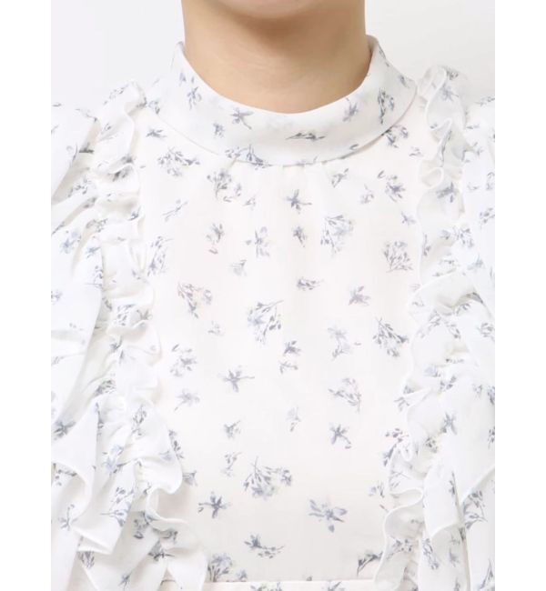 MERCURYDUO「フリルスリーブフラワーワンピース」|ワンピース|