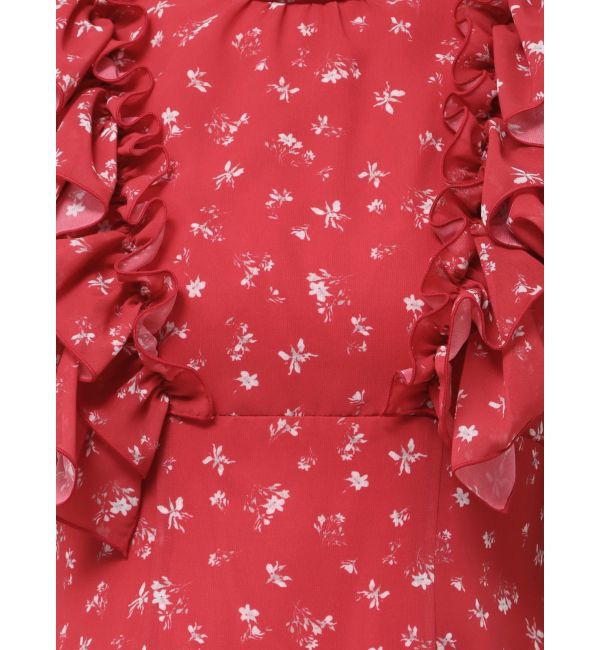 MERCURYDUO「フリルスリーブフラワーワンピース」|ワンピース|