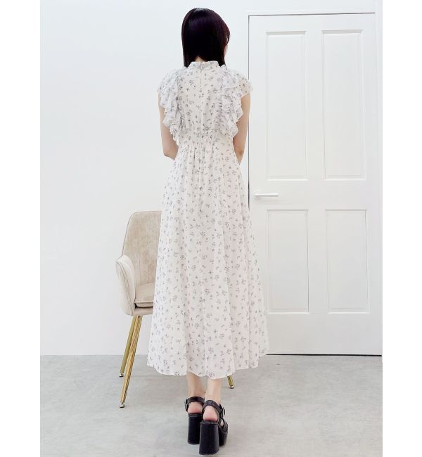 MERCURYDUO「フリルスリーブフラワーワンピース」|ワンピース|