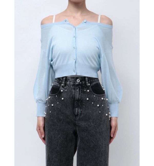 MERCURYDUO「2WAYシアーコンパクトカーディガン」|カーディガン|