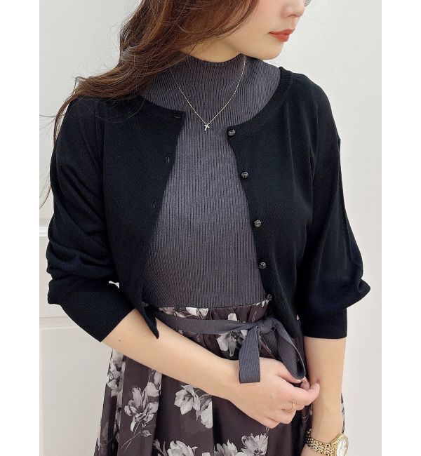 MERCURYDUO「2WAYシアーコンパクトカーディガン」|カーディガン|ブラック