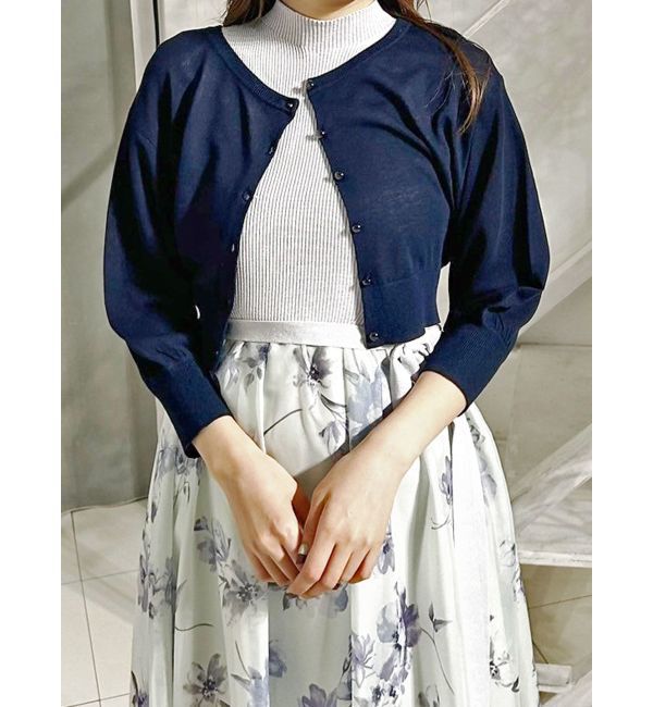 MERCURYDUO「2WAYシアーコンパクトカーディガン」|カーディガン|ネイビー