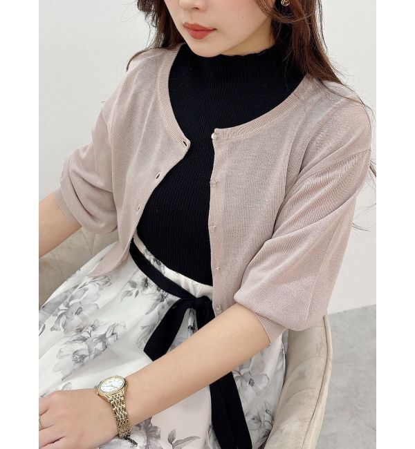 MERCURYDUO「2WAYシアーコンパクトカーディガン」|カーディガン|ベージュ