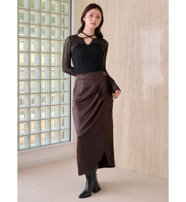 MERCURYDUO「【WEB限定カラーあり】アシメタックナロースカート」|スカート|