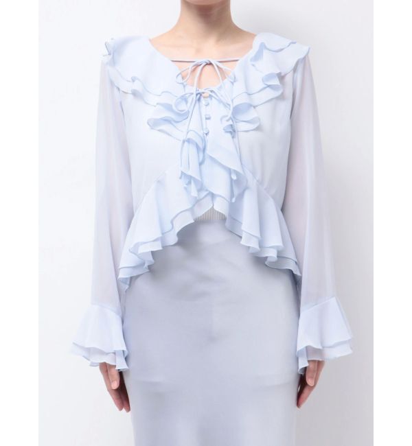 MERCURYDUO「シアーラッフルダブルリボンブラウス」|シャツ・ブラウス|