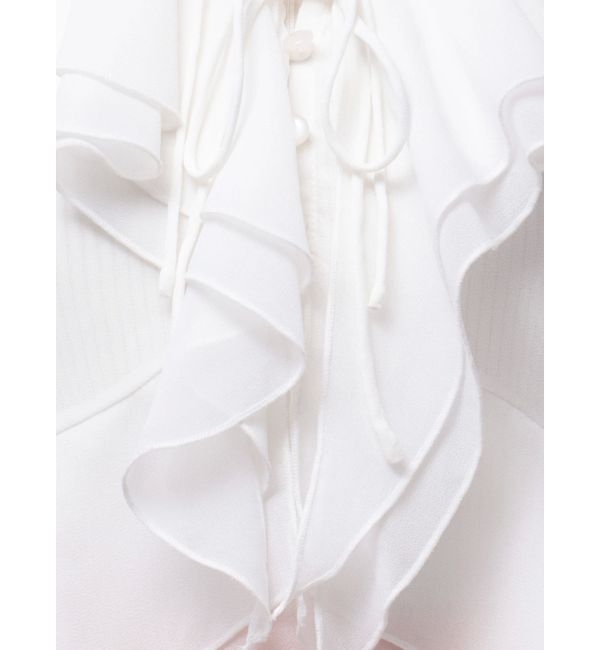 MERCURYDUO「シアーラッフルダブルリボンブラウス」|シャツ・ブラウス|