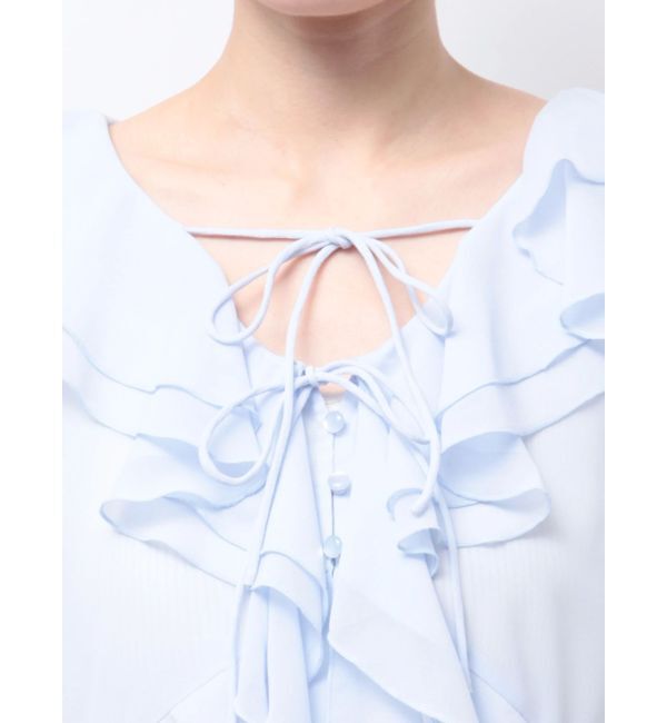 MERCURYDUO「シアーラッフルダブルリボンブラウス」|シャツ・ブラウス|