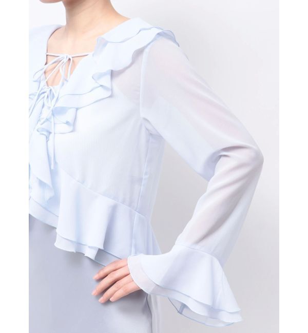 MERCURYDUO「シアーラッフルダブルリボンブラウス」|シャツ・ブラウス|