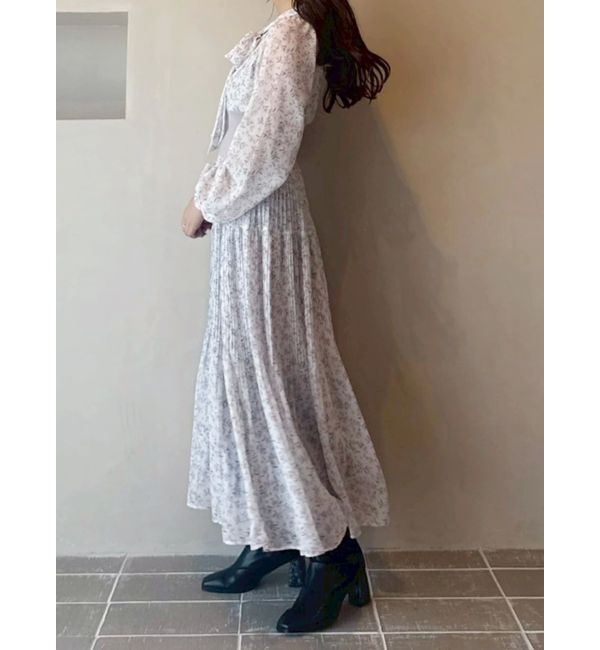 MERCURYDUO「ウエストリブプリーツワンピース」|ワンピース|