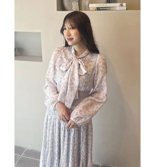 MERCURYDUO「ウエストリブプリーツワンピース」|ワンピース|